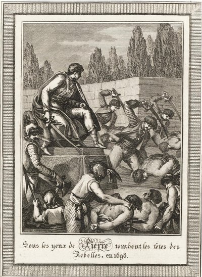 A execução do Streltsy. De: Histoire de Russie por Blin de Sainmore, c. 1800 de François Anne David