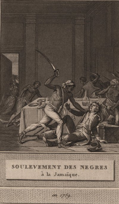 Revolta dos escravos negros na Jamaica em 1760, 1800. de François Anne David