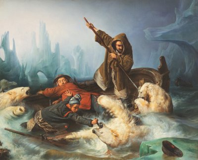 Fighting Polar Bears, 1839. de François August Biard