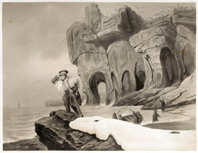 Bear Island de Voyages à Escandinávia, Lapônia, Spitzbergen e as Ilhas Feroe, pub. 1852 (gravura) de François Auguste Biard