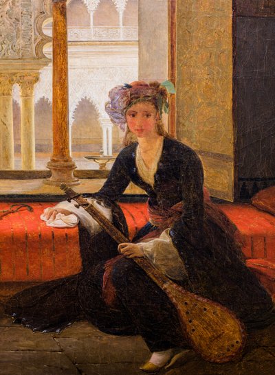 Sultana num interior (óleo sobre tela) de François Auguste Biard