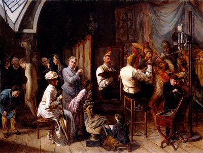 O estúdio do artista, de François Auguste Biard