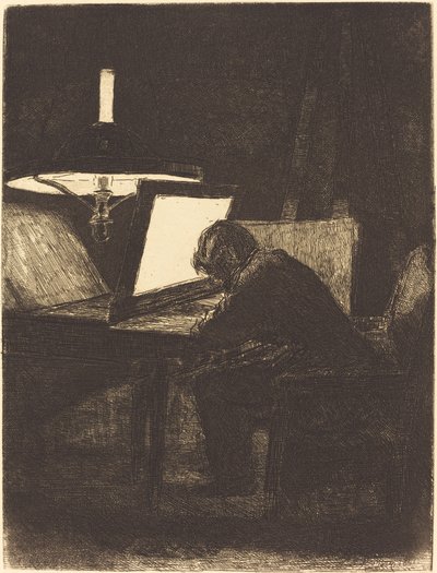 Printmaker (Le Graveur)porto de François Bonvin