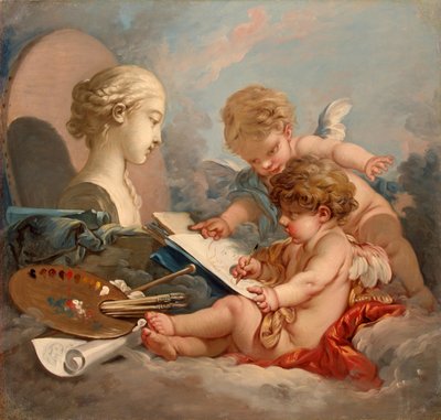 Cupidos. Alegoria da pintura de François Boucher