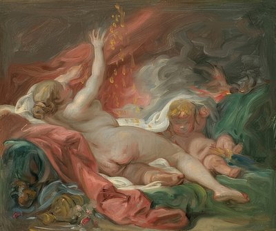 Danaë (estudo). Por volta de 1760 de François Boucher