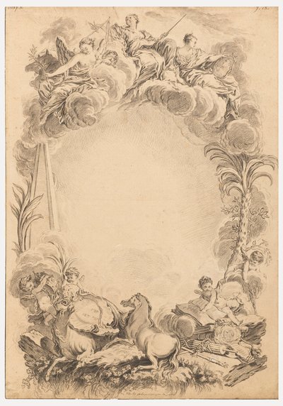 Projeto para um escudo em homenagem a William Earl Cowper (ca. 1665-1723) de François Boucher