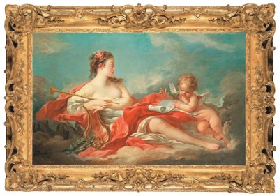 Erato, a musa da poesia do amor de François Boucher