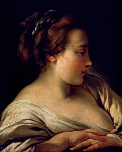 Cabeça de uma menina, século XVIII de François Boucher