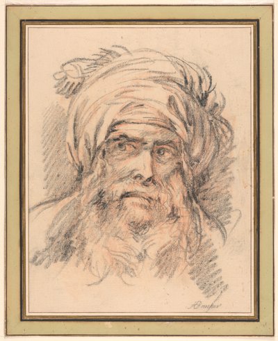 Cabeça de um homem de turbante de François Boucher