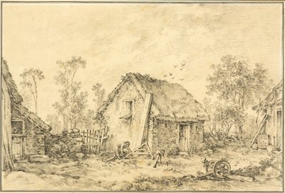 Paisagem com Chalé Rústico de François Boucher