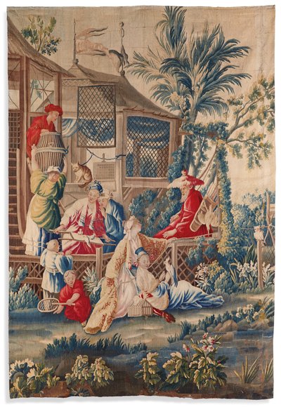 Tapeçaria Luís XVI "aux Chinoiserie", Aubusson, quarto de finais do século XVIII de François Boucher