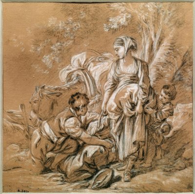 Camponesa e seus filhos de François Boucher