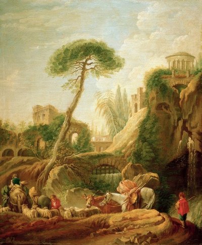 Paisagem de fantasia no Tivoli de François Boucher