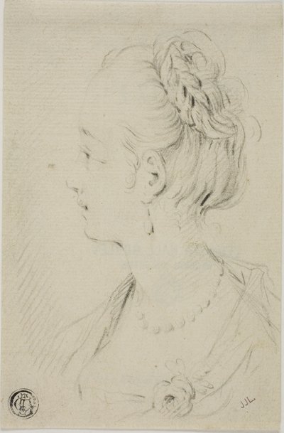 Busto de perfil de mulher jovem de François Boucher
