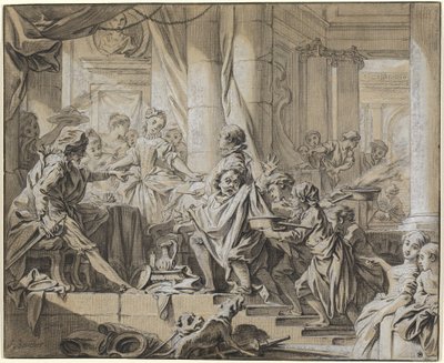 Sancho Fugindo dos Servos do Duque de François Boucher