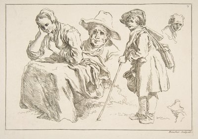 Folha de esboços, 1753. de François Boucher