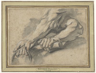 Estudos de dois antebraços de François Boucher