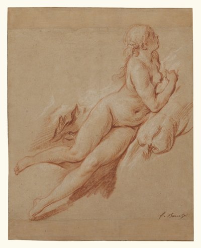 Estudo de um nu reclinado de François Boucher