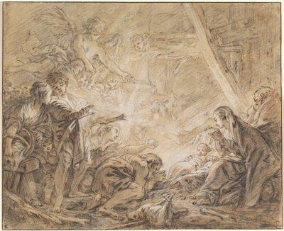A adoração dos pastores de François Boucher