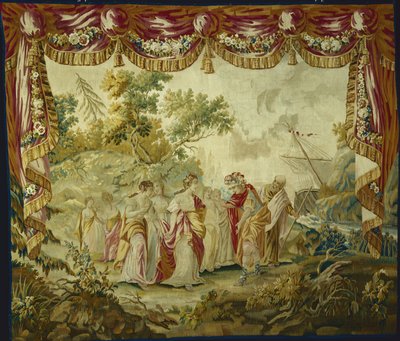 A chegada de Telêmaco na ilha de Calypso, a partir de A história de Telêmaco, após 1776 de François Boucher
