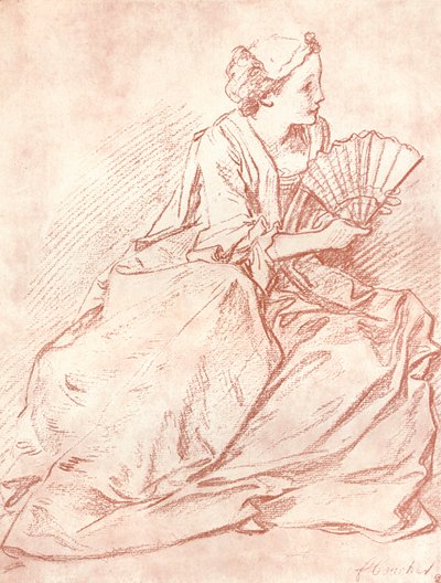 A Dama com o Ventilador, século XVIII de François Boucher