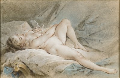 Vênus brincando com duas pombas de François Boucher