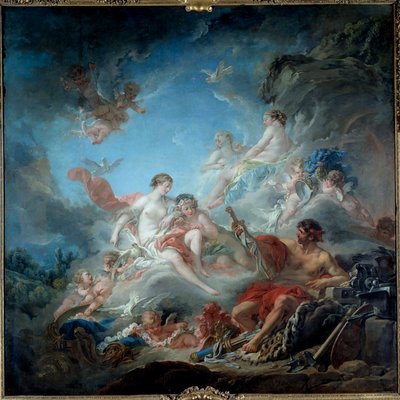 Ferragens Vulcan ou Vulcan apresentando armas de Vênus para Enee. Quadro de François Boucher de François Boucher