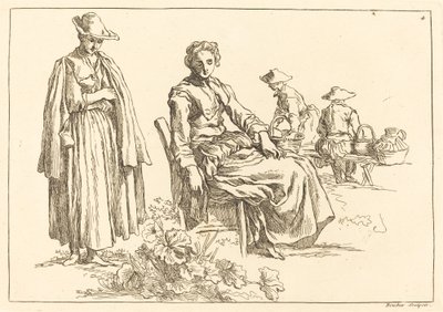 Figuras em uma paisagem de François Boucher after Abraham Bloemaert