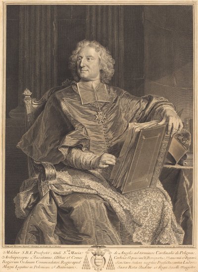 Cardeal de Polignac de François Chereau I after Hyacinthe Rigaud