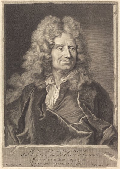 Nicholas Boileau de François Chereau I after Hyacinthe Rigaud