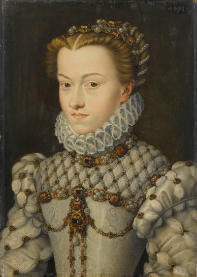 Isabel da Áustria 15541592, rainha da França, ca 1571-1572 de François Clouet