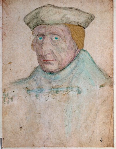 Retrato de Guillaume Bude (Budee) (Budaeus) (1467-1540), Mestre da Livraria Real de François I em Fontainebleau Desenho de François Clouet (1475/1485-1540). 1535. Musee Conde, Chantilly de François Clouet