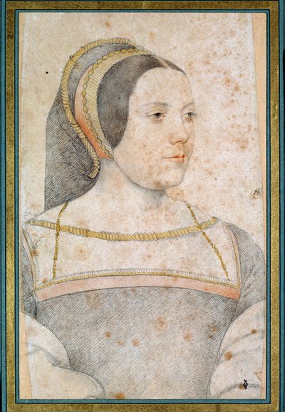 Retrato de Judite de Assigny, esposa de Jean de Crequi, senhor de Cannaples (1502 - 1558). Desenho com pedra negra e sangue de François Clouet (1515-1572) de François Clouet