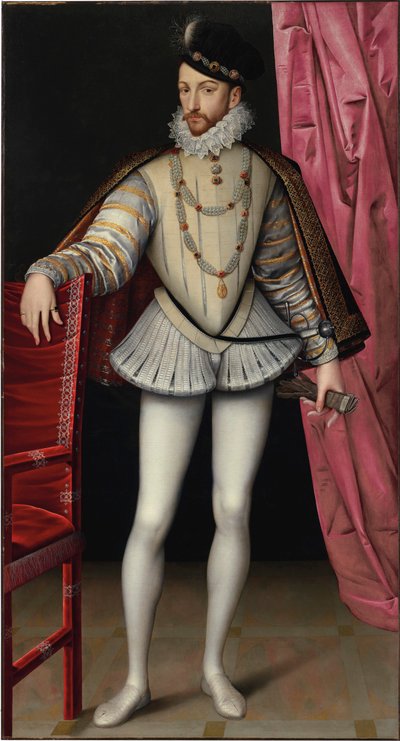 Retrato do rei Carlos IX da França 1550-1574, c. 1570. de François Clouet