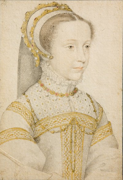 Retrato de Mary Stuart, rainha da Escócia, com 12 ou 13 anos de idade. de François Clouet