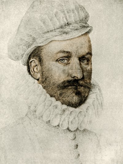 Retrato, de, um, homem, com, ruff, e, boné de François Clouet