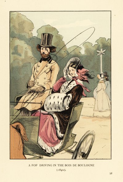Um fop a conduzir no Bois de Boulogne de François Courboin