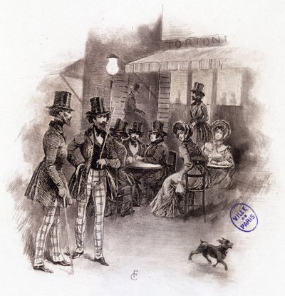 Ilustração do "Perfil de grisette" novo pertencente ao Receuil "Mimi de Pinson" de Alfred de Musset de François Courboin