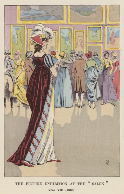 A Exposição de Imagens no Salão, Ano VIII, 1800 de François Courboin