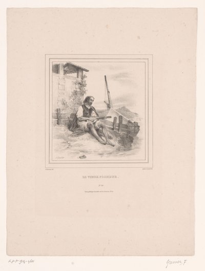 Velho pescador com alaúde junto à água
Le vieux pêcheur (título sobre o objecto) de François Grenier
