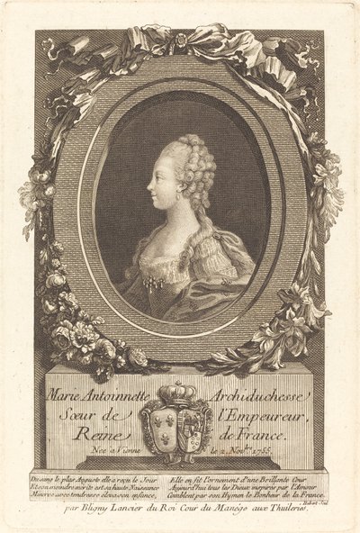 Maria Antonieta de François Hubert after Honore Thomas Bligny
