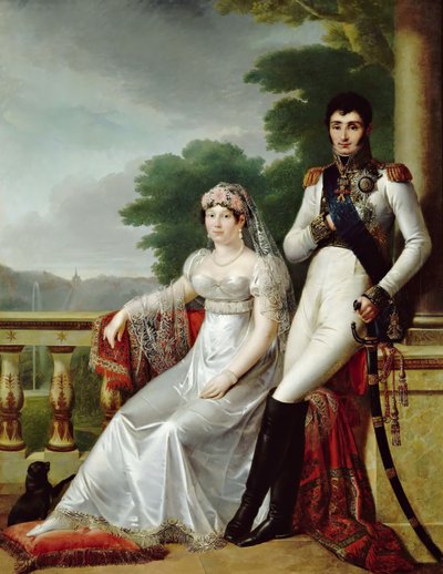 Jérôme Bonaparte e Catharina de Württemberg como Rei e Rainha da Vestfália de François Joseph Kinson