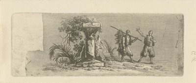 Paisagem com dois pescadores gregos de François Joseph Pfeiffer (II)