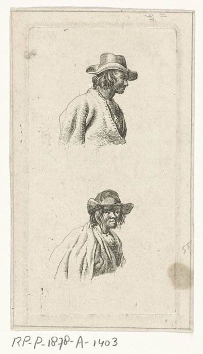 Dois bustos masculinos, com chapéu de François Joseph Pfeiffer (II)