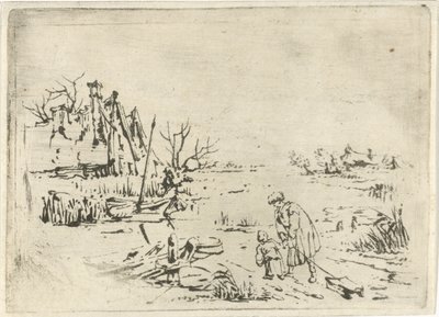 Paisagem de inverno com fazendas de François Joseph Pfeiffer (II)