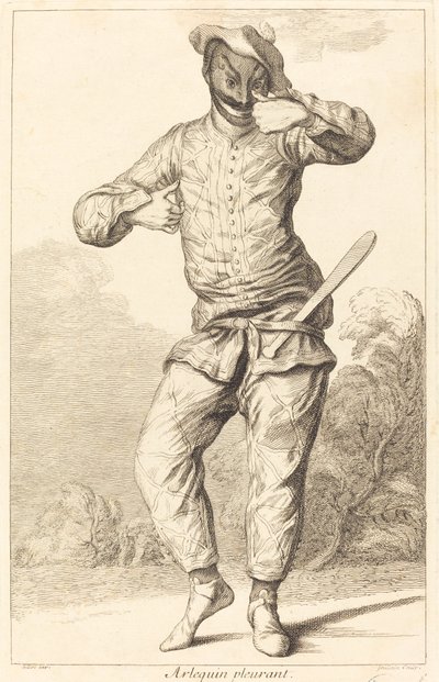 arlequim chorando de François Joullain after Claude Gillot