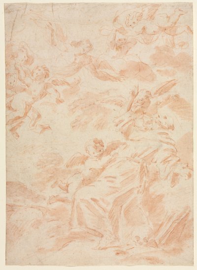 A estigmatização de São Francisco, primeiro terço dos anos 1700. de François Lemoyne
