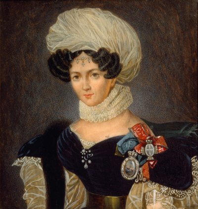 Retrato da princesa Tatyana Vasilyevna Golitsyna 1783-1841, década de 1830 de François Nicolas Riss