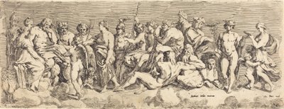 A Admissão de Psique ao Olímpia de François Perrier after Raphael