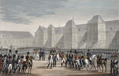 A abdicação de Napoleão e sua partida de Fontainebleau para Elba, 20 de abril de 1814 de François Pigeot